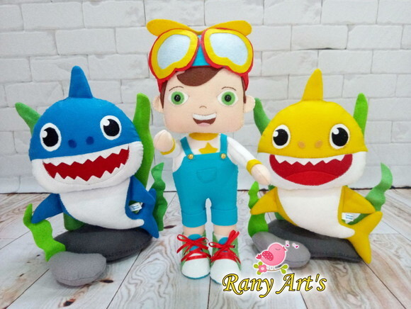 Tubarões Baby Shark - 2 Unidades de 26cm