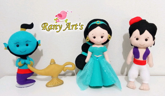 Turma Aladdin com Jasmine e Gênio