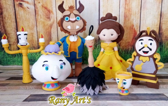 Turma Bela e a Fera Completa com Bonecos Grandes