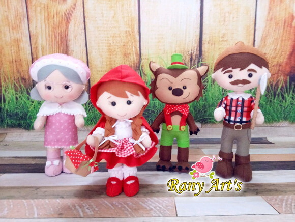 Turma Chapeuzinho Vermelho com Bonecos de Aprox. 20cm