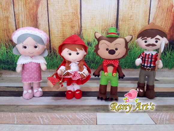 Turma Chapeuzinho Vermelho com Bonecos de Aprox. 20cm