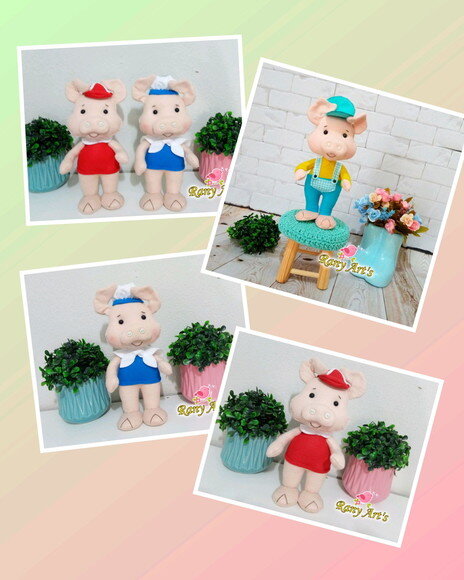 3 Porquinhos com 25cm Altura
