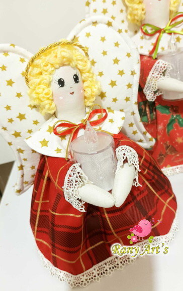 Anjo de Luz 26cm - Tecido 100% Algodao
