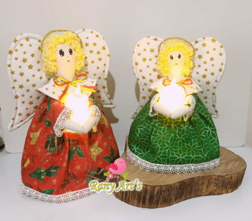 Anjo de Luz 26cm - Tecido 100% Algodao