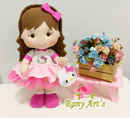 Boneca de Gatinha 30cm Menina Hellokit
