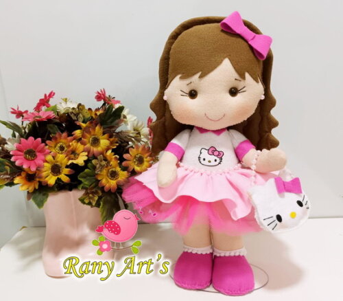 Boneca de Gatinha 30cm Menina Hellokit