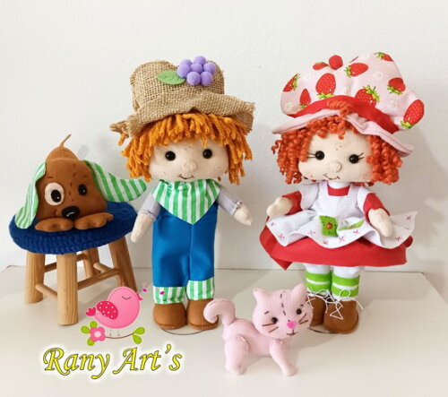Boneca Moranguinho e Boneco Limãozinho 30m