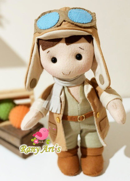 Boneco Aviador 30cm - Menino Baloeiro