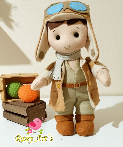 Boneco Aviador 30cm - Menino Baloeiro