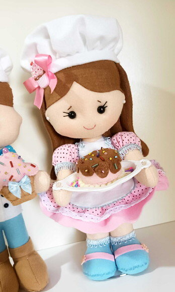 Casal de Confeiteiros em Feltro 30cm