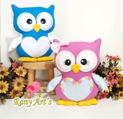 Casal de Corujinha Decorativa 23cm