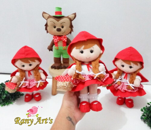 Centrinhos de Mesa Chapeuzinho Vermelho 20cm Kit com 6 Unida