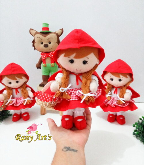 Centrinhos de Mesa Chapeuzinho Vermelho 20cm Kit com 6 Unida