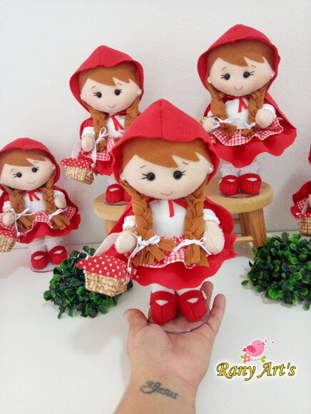 Centrinhos de Mesa Chapeuzinho Vermelho 20cm Kit com 6 Unida