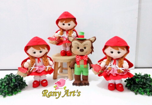 Centrinhos de Mesa Chapeuzinho Vermelho com 20cm