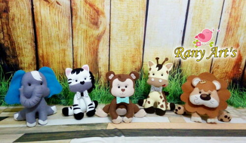 Centrinhos de Mesa Safari com 20cm Kit com 12 Unidades