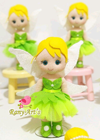 Centro de Mesa Tinker Bell com 25cm - Kit com 10 Bonecas
