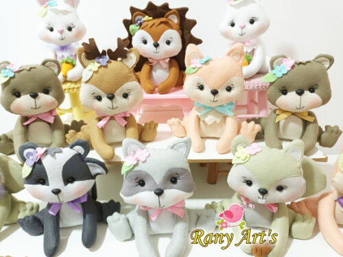 Centros de Mesa Bosque Encantado 20cm - Kit com 12 Bichinhos