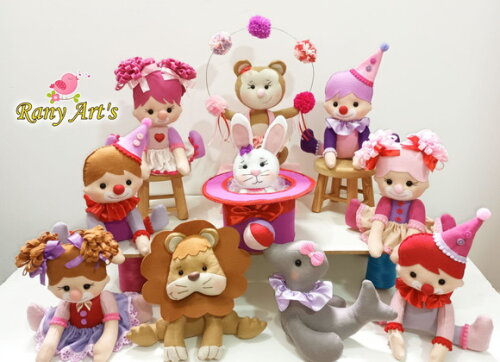 Centros de Mesa Circo Rosa 12 Peças