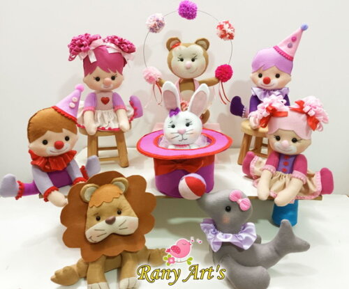 Centros de Mesa Circo Rosa 12 Peças