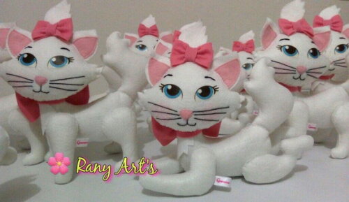 Centros de Mesa Gatinha Marie - Kit com 10