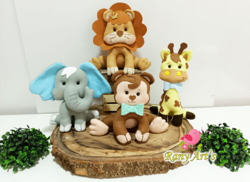 Centros de Mesa Safari com 20cm - Kit com 12 Unidades