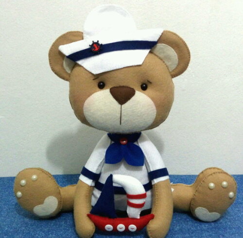 Centros de Mesa Urso Marinheiro com 20cm