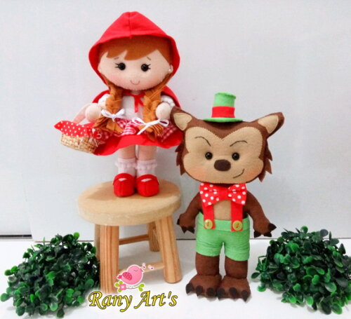 Chapeuzinho Vermelho e Lobo Mau 20cm