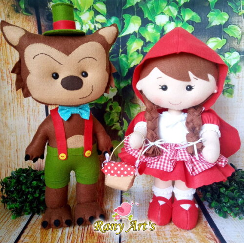 Chapeuzinho Vermelho e Lobo Mau 30cm