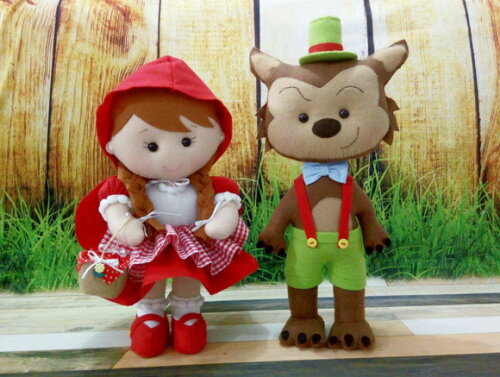 Chapeuzinho vermelho e Lobo Mau 35cm