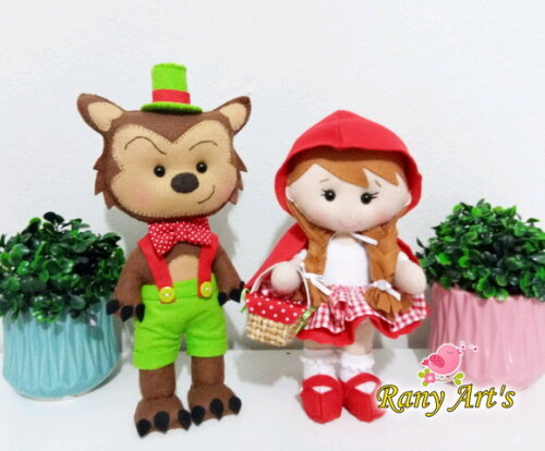 Chapeuzinho Vermelho e Lobo Mau com 20ccm