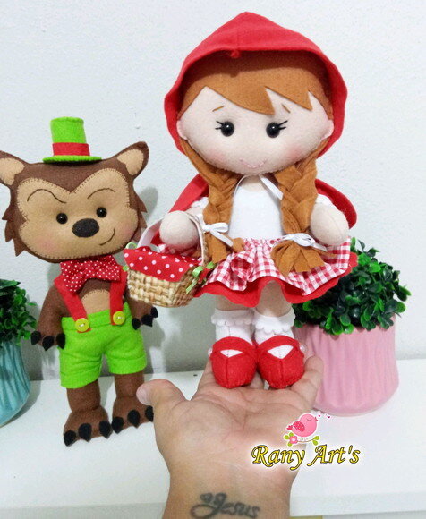 Chapeuzinho Vermelho e Lobo Mau com 20ccm