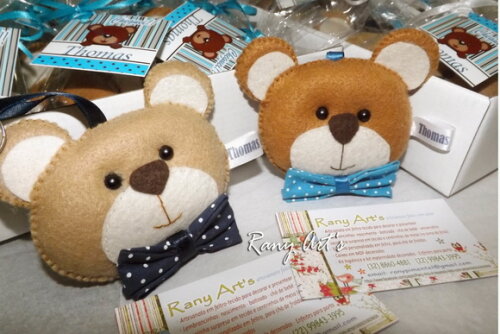 Chaveiros de Ursinhos Personalizados Kit com 20