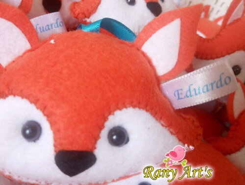 Chaveiros Personalizados de Raposinhas - 20 Unidades
