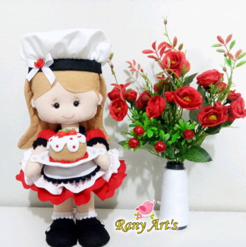Confeiteira em feltro 30cm