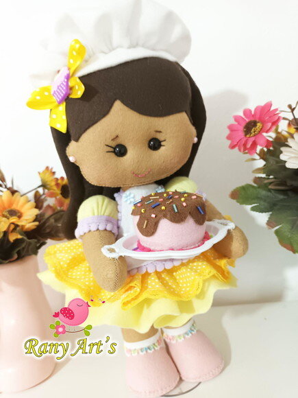 Confeiteira em Feltro 30cm Boneca