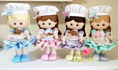 Confeiteiras em Feltro 4 Unidades de 30cm