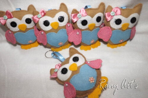 Corujinhas 8 cm Chaveiros ou Aplique