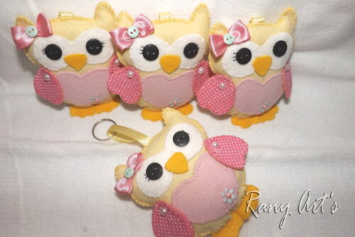 Corujinhas 8cm Chaveiros Apliques