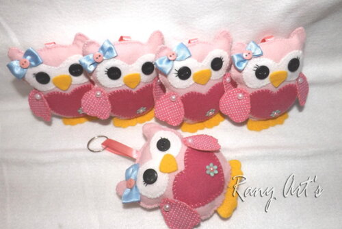 Corujinhas 8cm Chaveiros Apliques