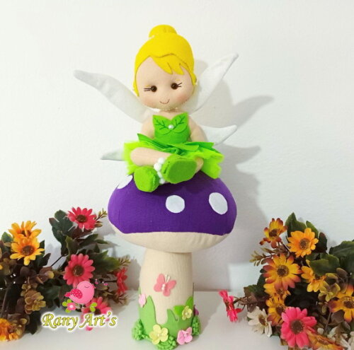 Fadinha Tinker Bell com Cogumelo