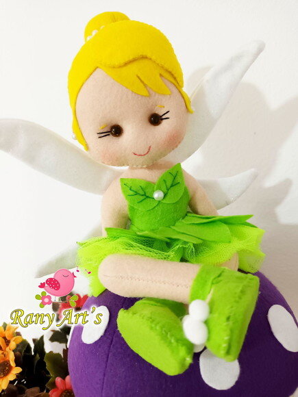 Fadinha Tinker Bell com Cogumelo