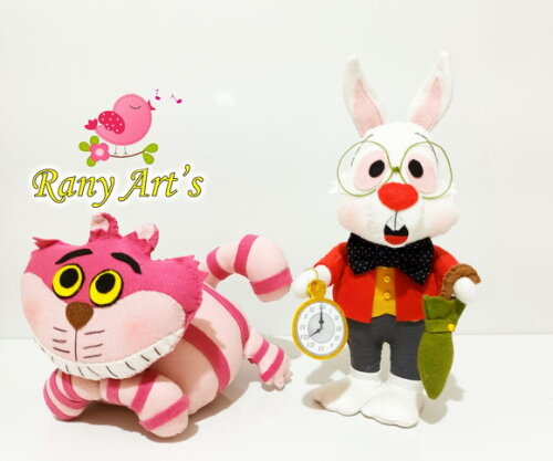 Gato e Coelho da Alice no País das Maravilhas