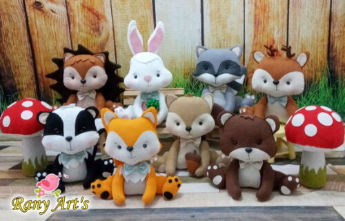 Kit Bosque Encantado com 8 Bichinhos Grandes