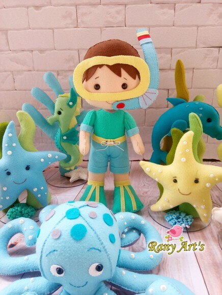 Kit Fundo do Mar Menino com 11 Peças