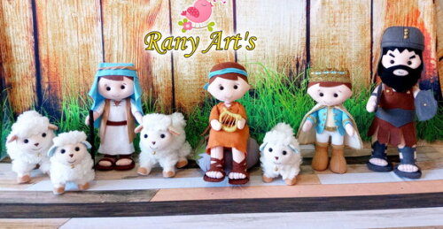 Kit Rei Davi Bonecos de 21cm