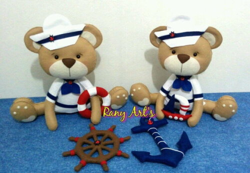 Kit Urso marinheiro - urso com 33cm de altura