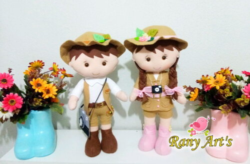 Menino e menina Safari Casal de bonecos safari