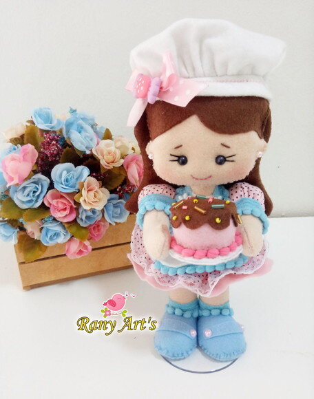 Mini Confeiteira Em Feltro 20cm