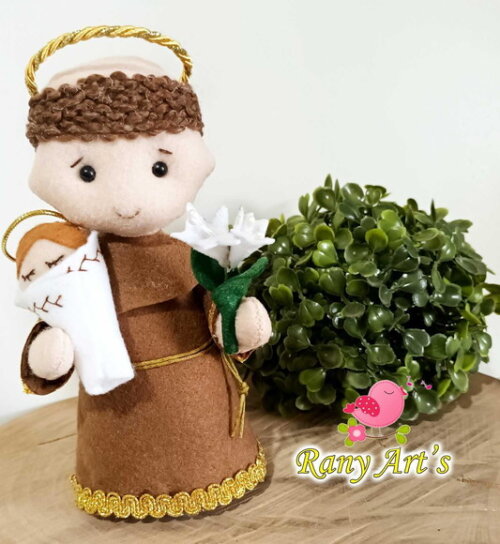 Mini Santo Antonio em Feltro 15cm